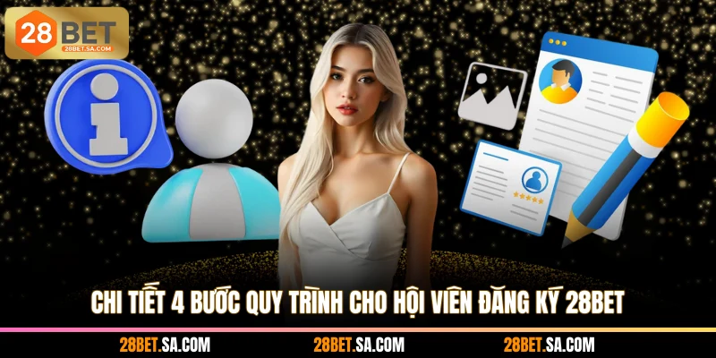Chi tiết 4 bước quy trình cho hội viên đăng ký 28BET